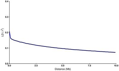 Whole Genome Linkage Disequilibrium and Effective Population Size in a Coho Salmon (Oncorhynchus kisutch) Breeding Population Using a High-Density SNP Array